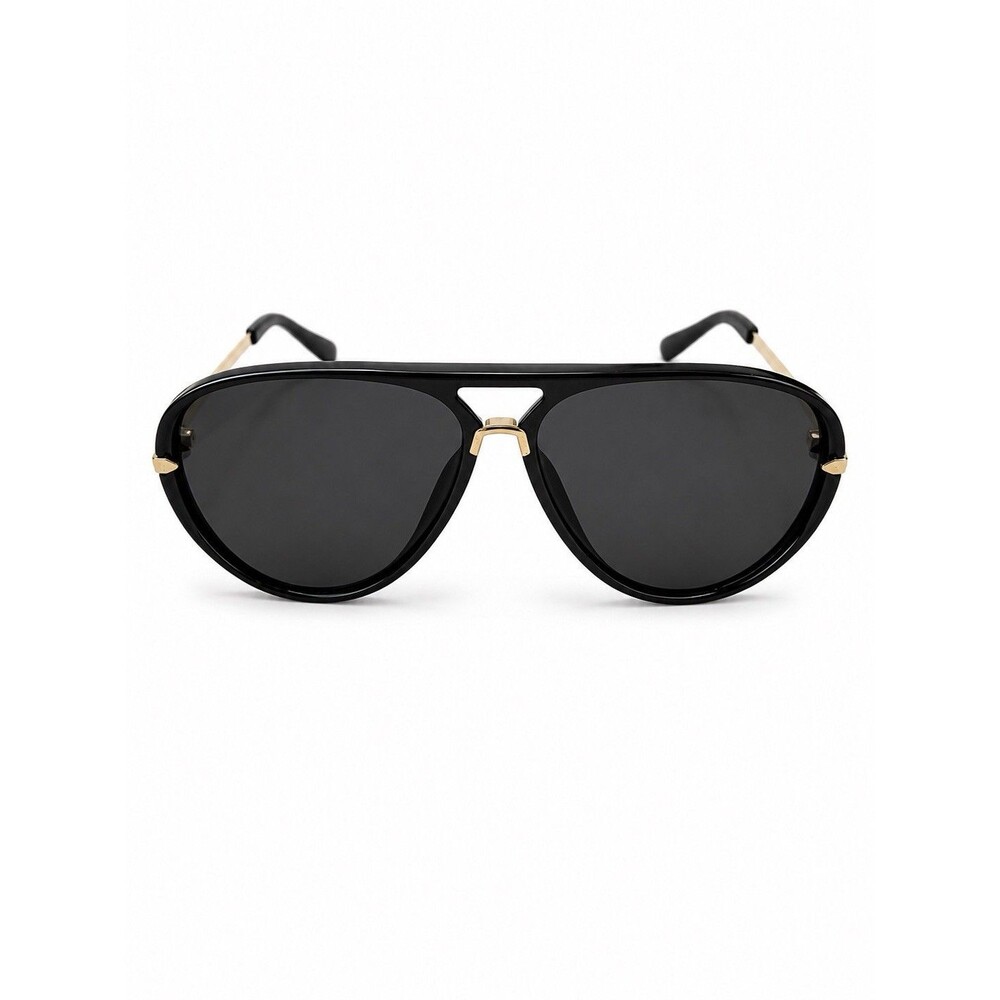 Black Gold Aviator Sunglasses Unisex Oversized Fashion Retro Shield UV Style